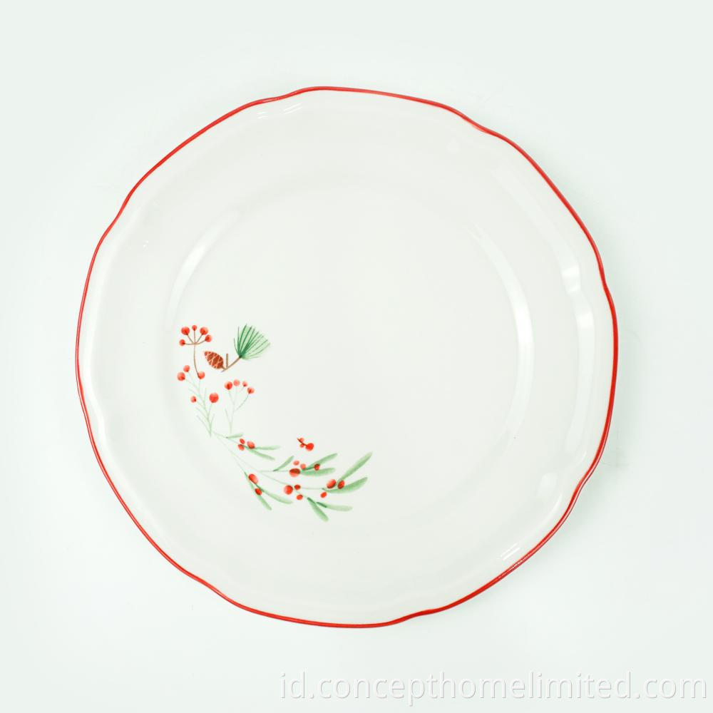 Embossed Porcelain Dinner Set With Decal And Color Rim Ch22067 02 3